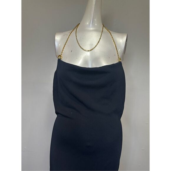 Bottega Veneta Viscose Backless Long Dress With Chain Detail Black XS $3600 - Picture 4 of 14